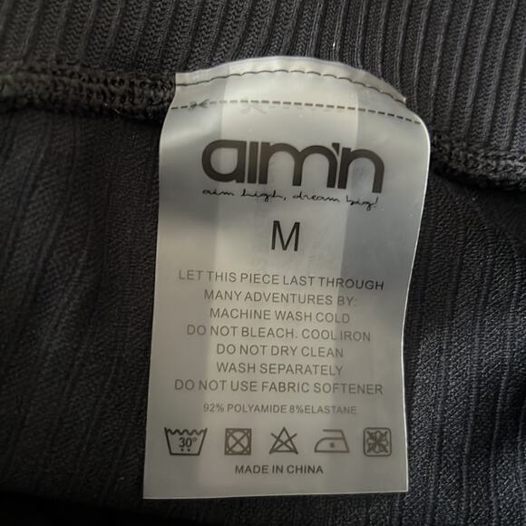 aim’n Black Ribbed Seemless Biker Shorts - NWOT - Picture 7 of 11